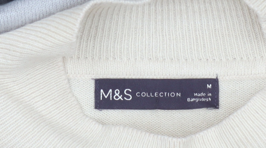 Marks & Spencer Women's Multicoloured M Mock Neck Striped Knit Jumper