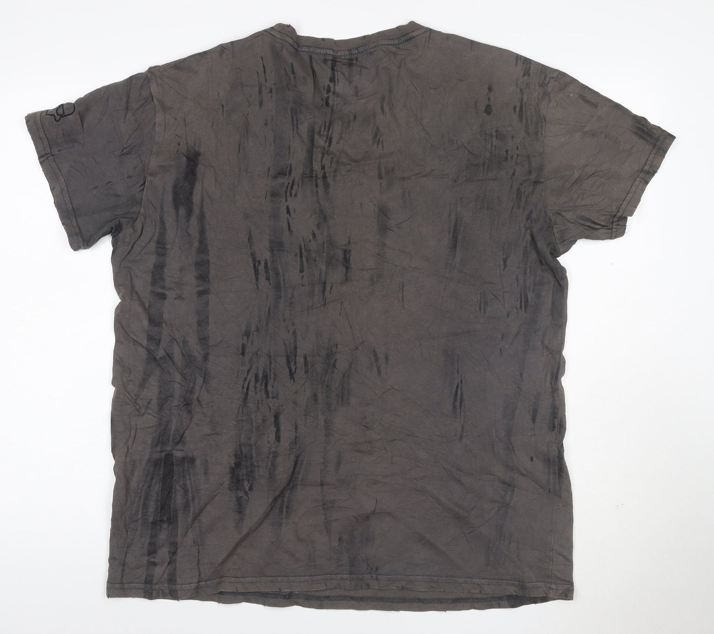 Rock Rebel Men's Grey XL Skull Graphic Rock T-Shirt Cotton