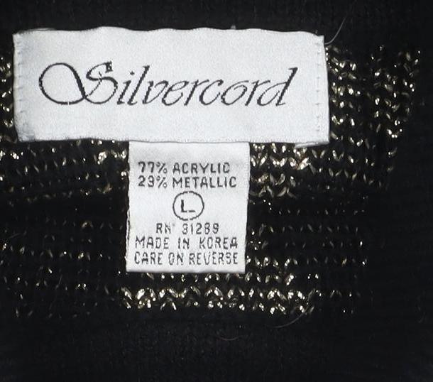 Silvercrest Women’s Black Gold Argyle Roll Neck Knit Jumper L