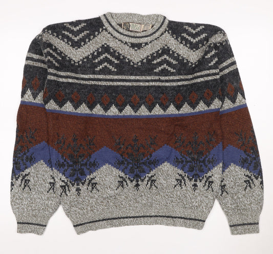 Big Bear Trading Co. Men's Multicoloured M Aztec Fair Isle Knit Jumper
