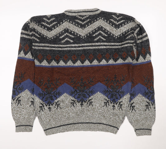 Big Bear Trading Co. Men's Multicoloured M Aztec Fair Isle Knit Jumper