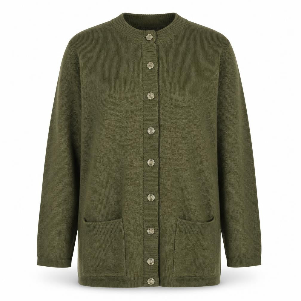 Mariella Women’s Green Size S Button Front Knit Cardigan with Pockets