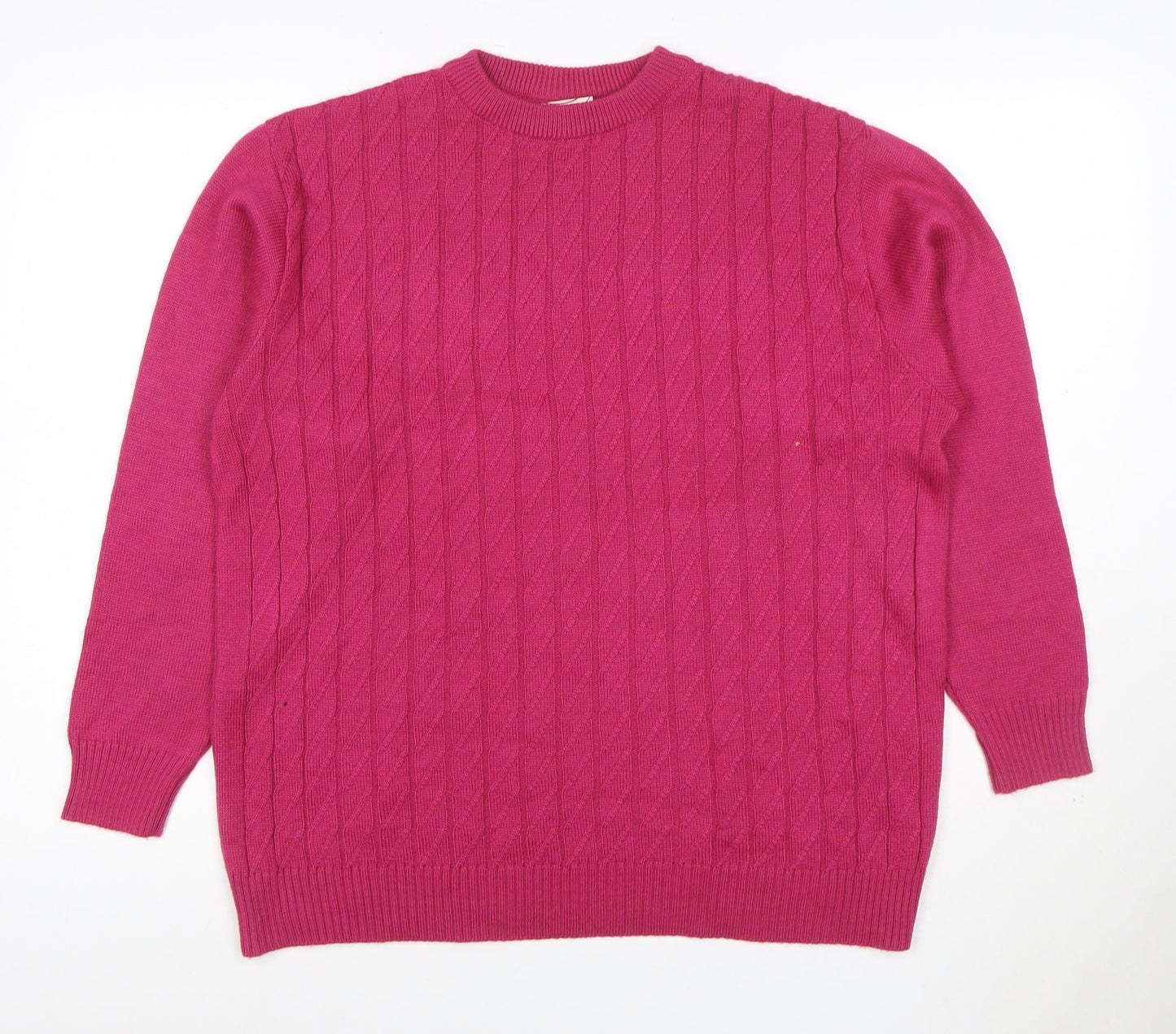 Where Australia Women’s Pink L Cable Knit Wool Blend Jumper