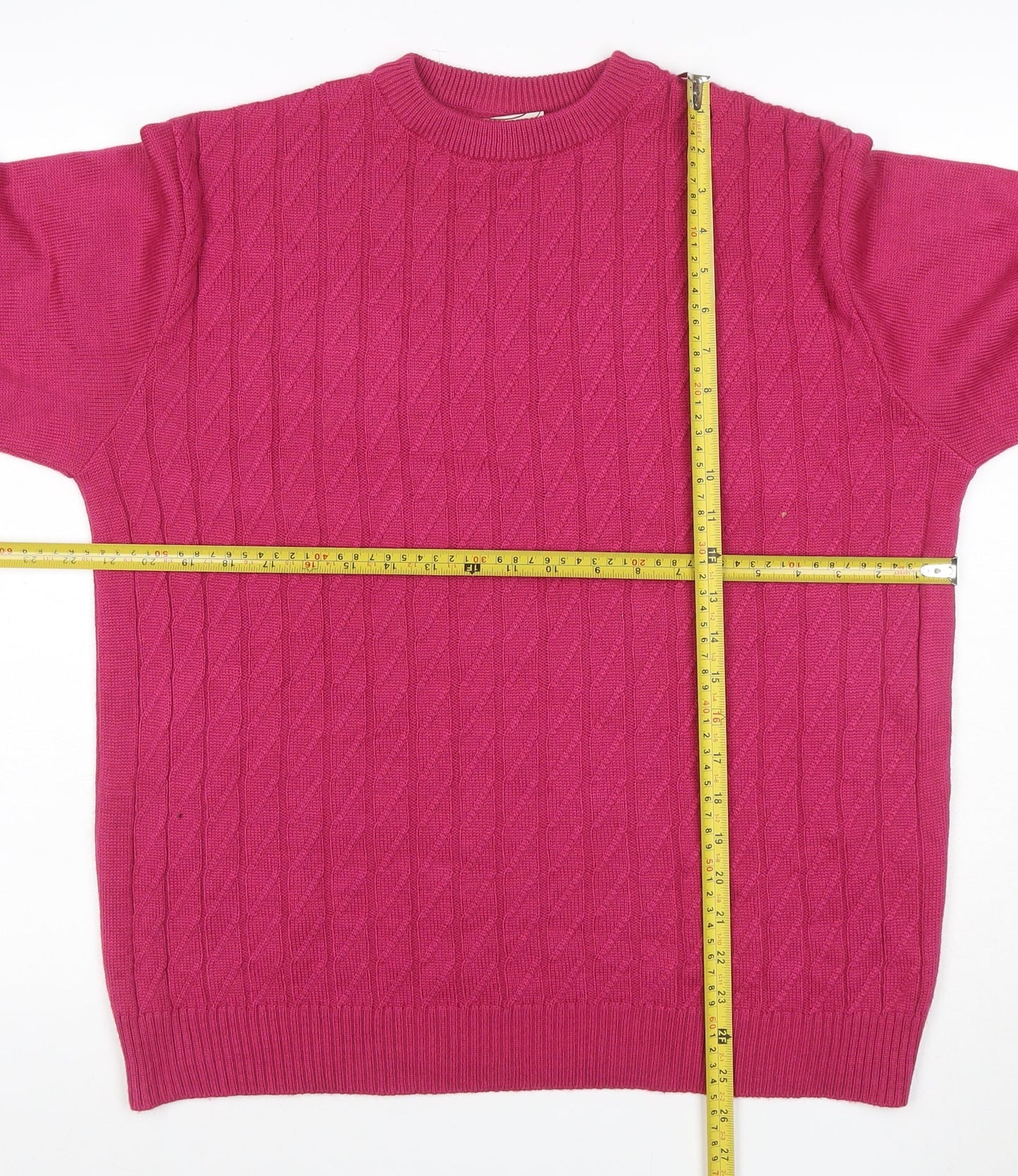 Where Australia Women’s Pink L Cable Knit Wool Blend Jumper