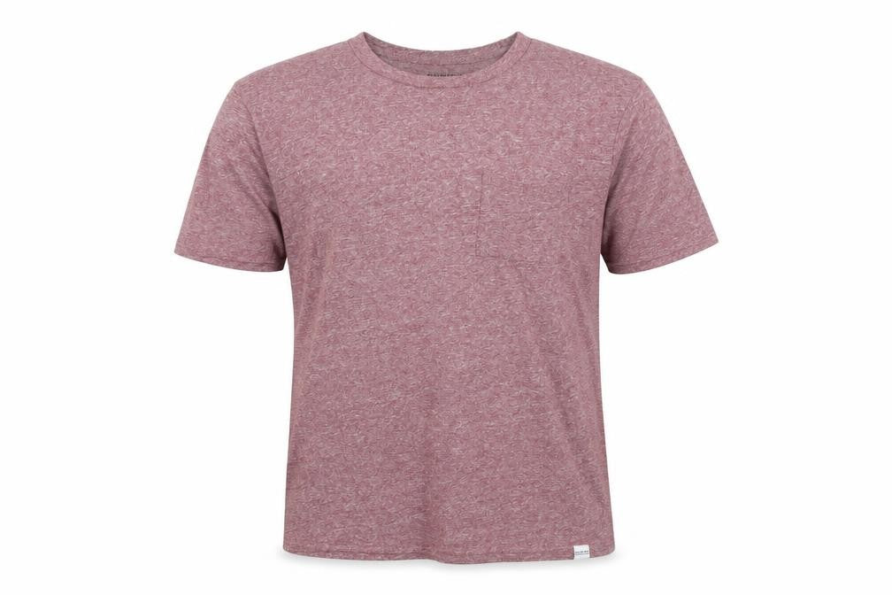 Pull&Bear Men’s Pink Marl Cotton Crew Neck Short Sleeve T-Shirt M