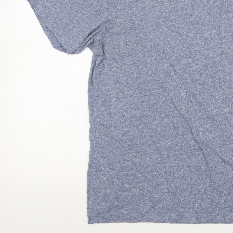Additional view of Pull&Bear Men's Blue Marl Pocket Crew Neck Short Sleeve T-Shirt M