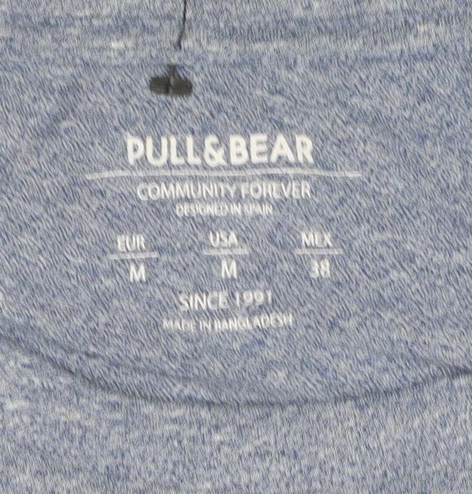 Additional view of Pull&Bear Men's Blue Marl Pocket Crew Neck Short Sleeve T-Shirt M