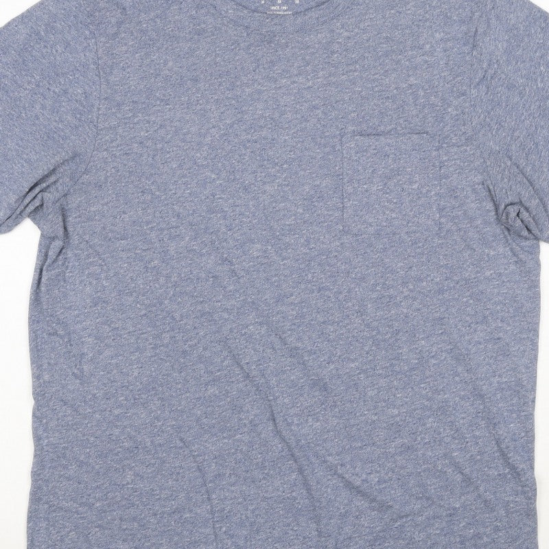Additional view of Pull&Bear Men's Blue Marl Pocket Crew Neck Short Sleeve T-Shirt M