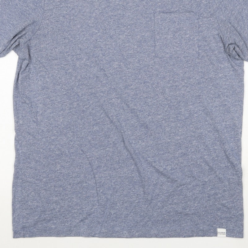 Additional view of Pull&Bear Men's Blue Marl Pocket Crew Neck Short Sleeve T-Shirt M