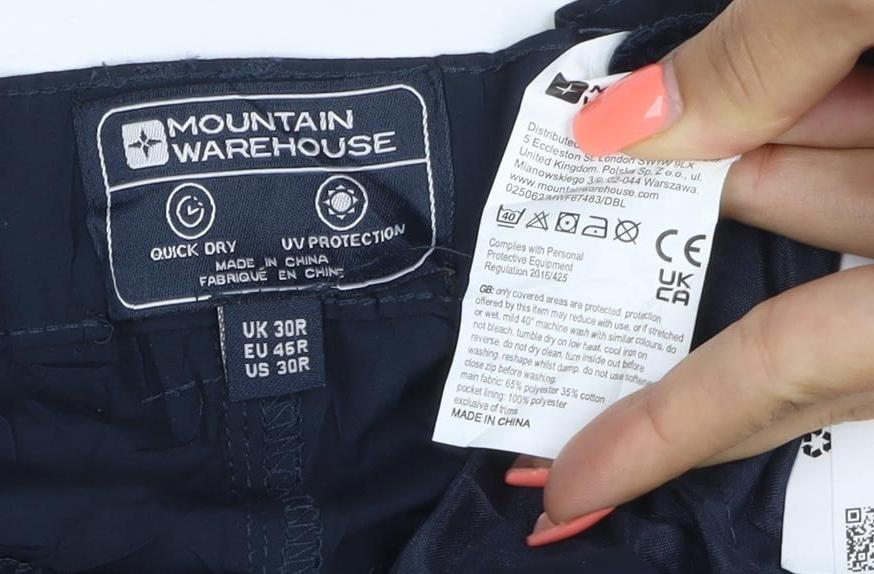 Mountain Warehouse Men's Blue 30R Walking Trousers