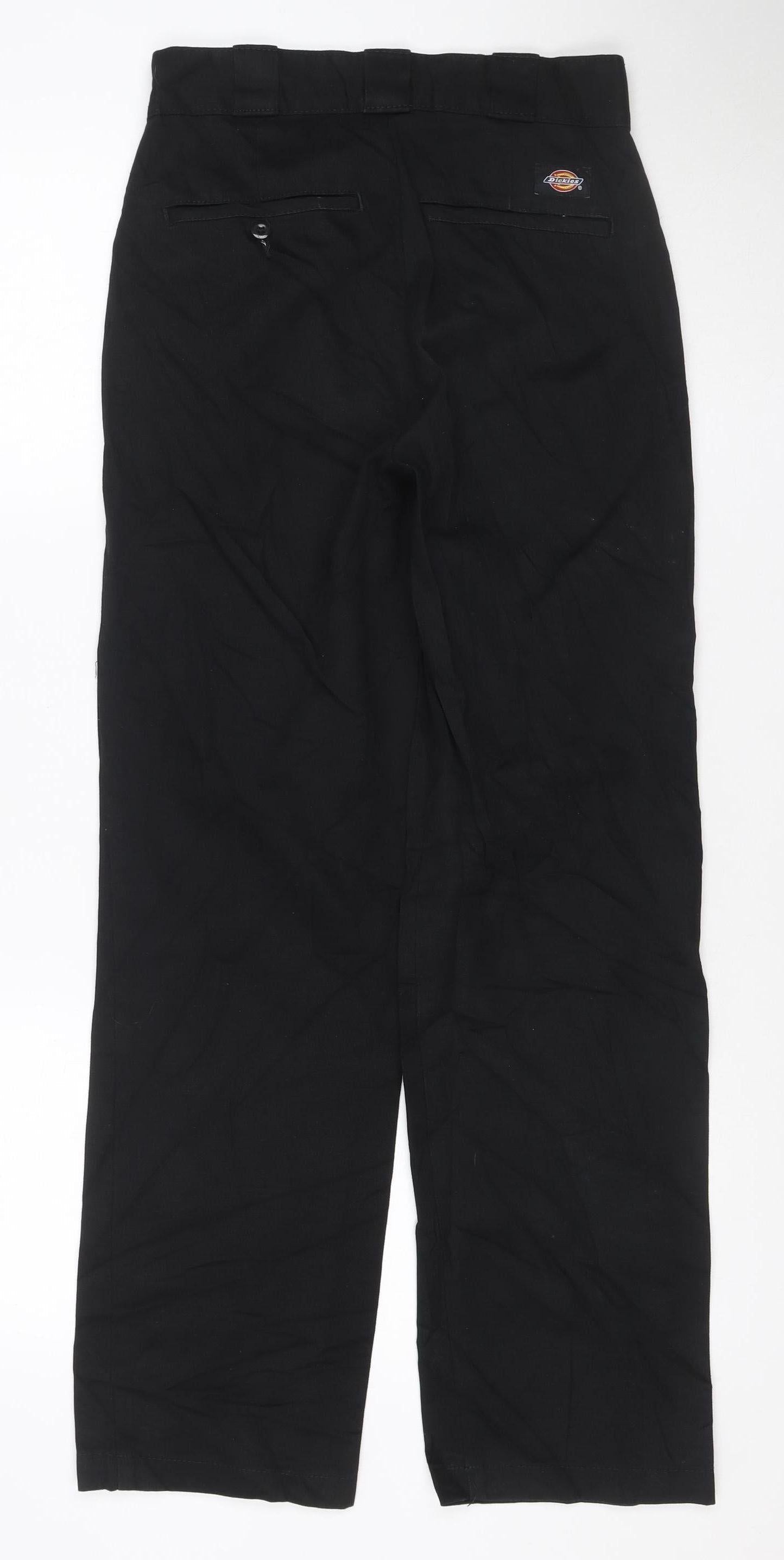 Dickies Men’s Black W24 Work Trousers Straight Leg Cotton Blend