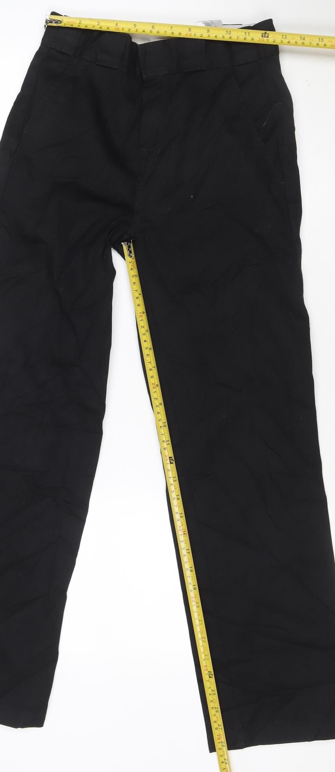 Dickies Men’s Black W24 Work Trousers Straight Leg Cotton Blend