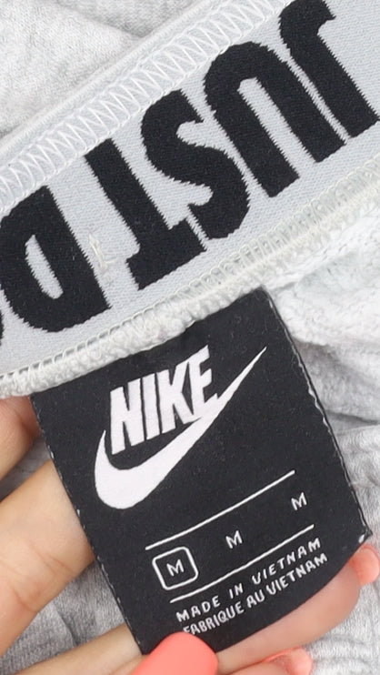 Nike Men’s Grey M Jogger Sweatpants Fleece Drawstring Logo