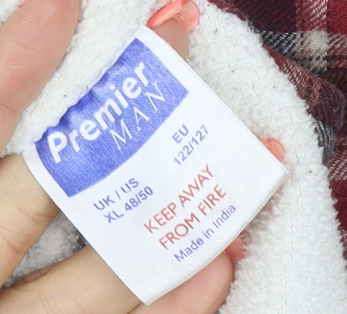 Premier Man Men’s XL Red Plaid Cotton Fleece Lined Jacket