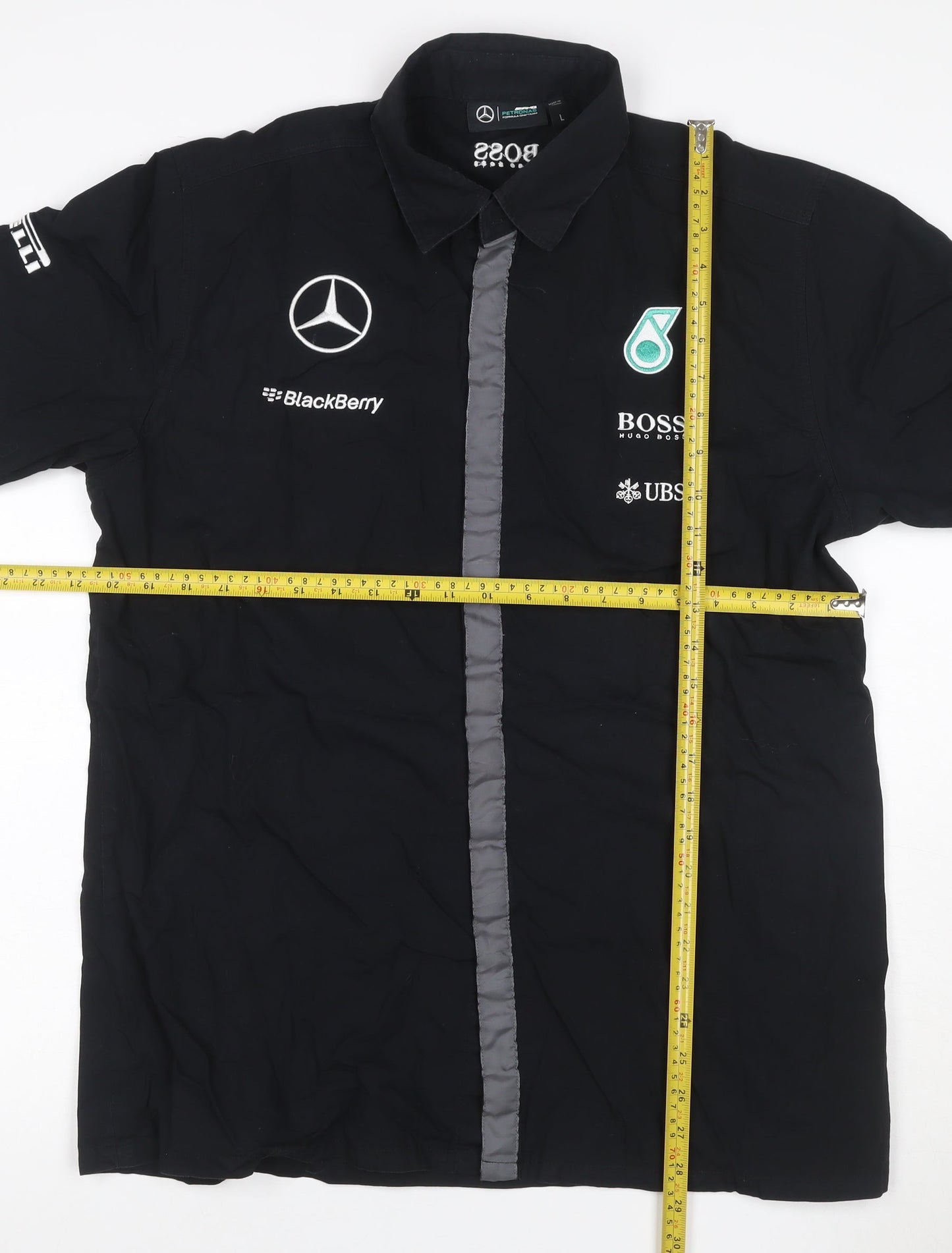 Hugo Boss Men’s Black L Mercedes AMG Petronas F1 Button-Up Shirt