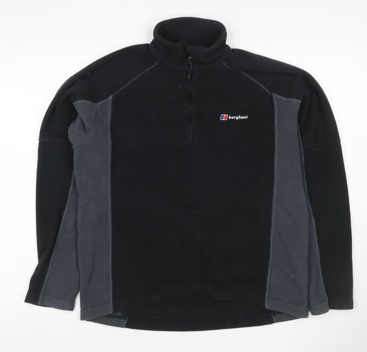 Berghaus Men’s Black Grey M 1/4 Zip Fleece Sweatshirt Hiking