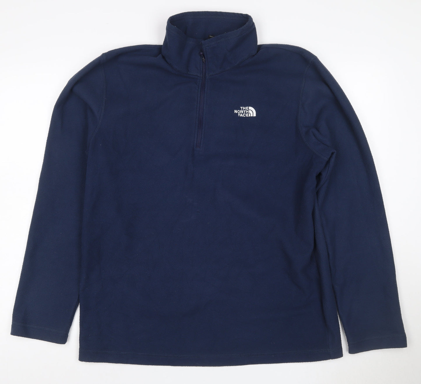The North Face Men's Navy L 1/4 Zip Fleece Sweatshirt Logo
