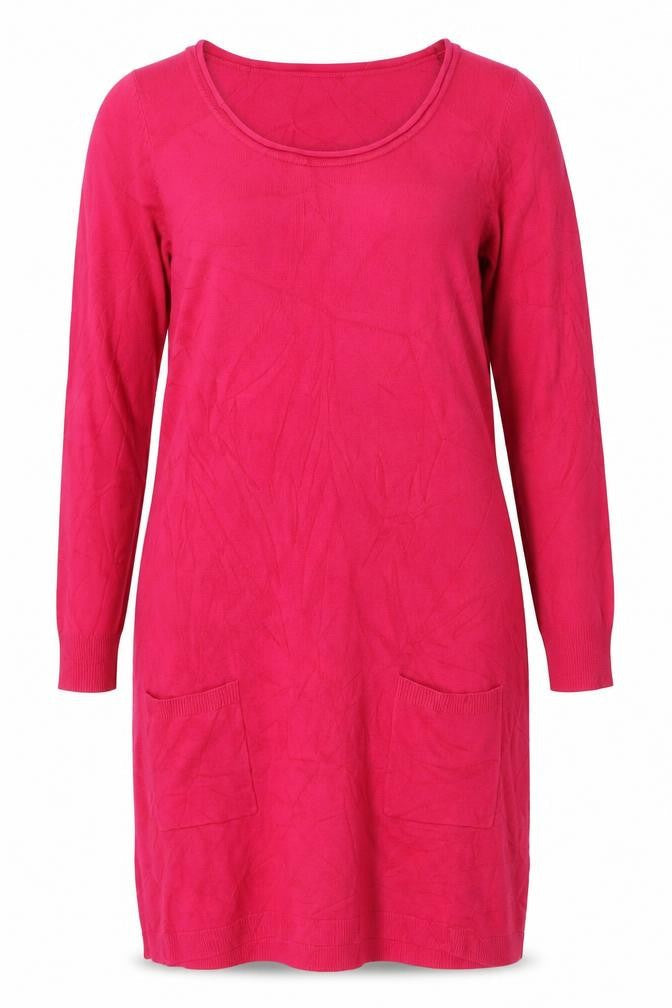 South Women’s Pink Size 14 Knit Jumper Dress Long Sleeve Pockets