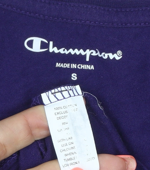 Champion Women Purple S East Carolina Pirates V-Neck T-Shirt