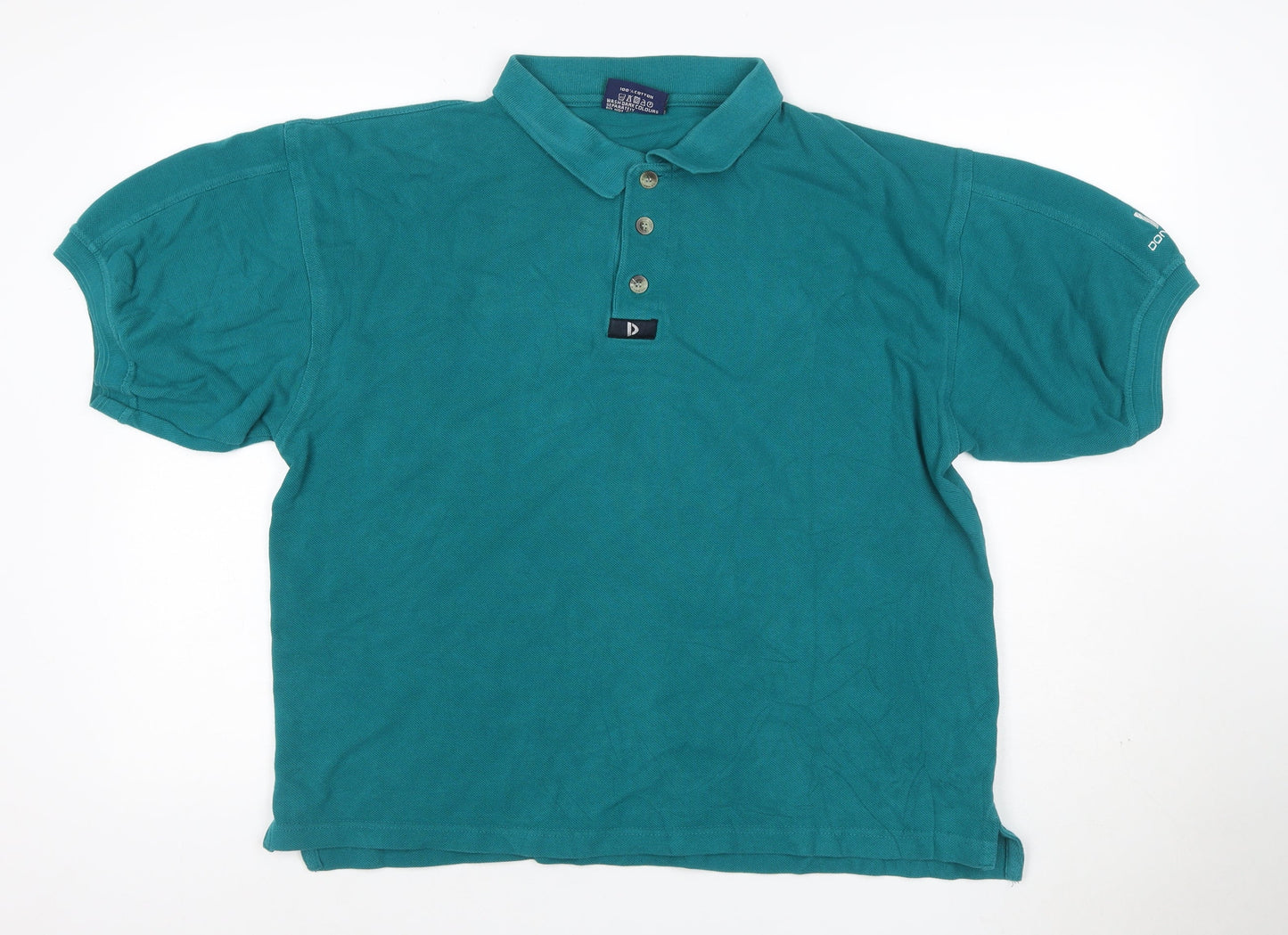 Donnay Men’s Green Cotton Polo Shirt L Short Sleeve Sports Casual
