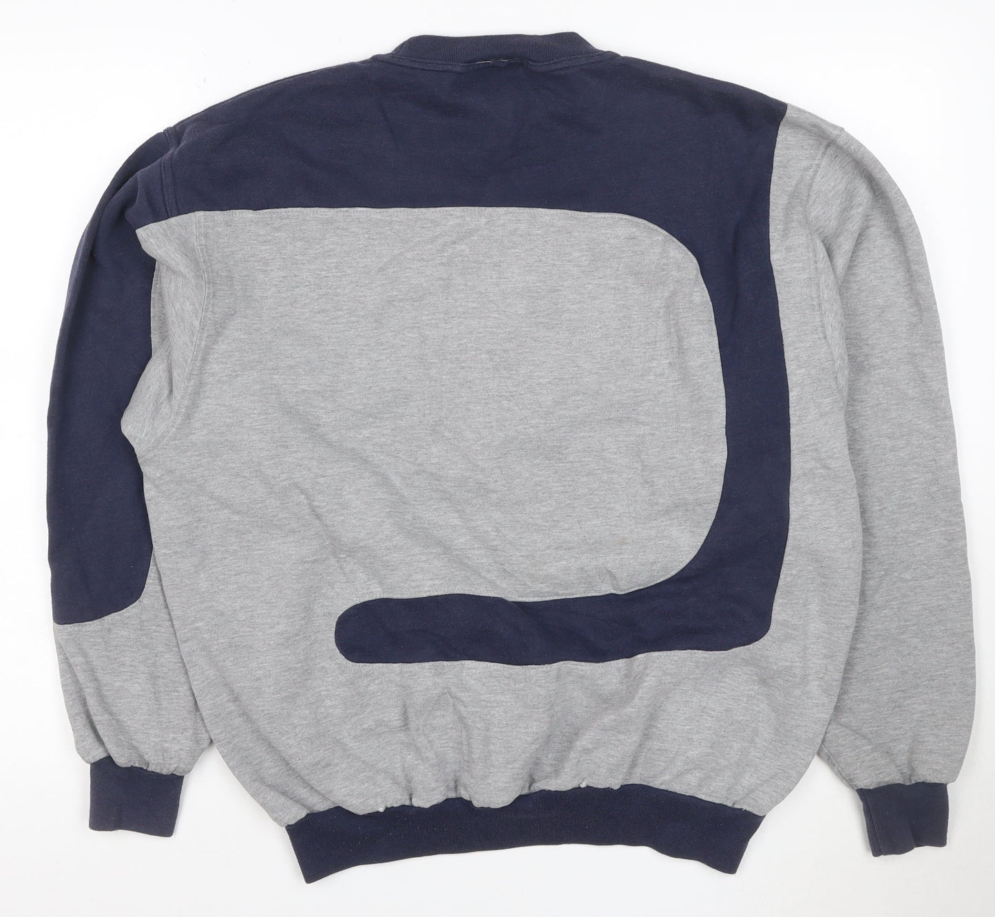 Reebok Men’s L Grey Navy Denver Broncos Graphic Pullover Sweatshirt