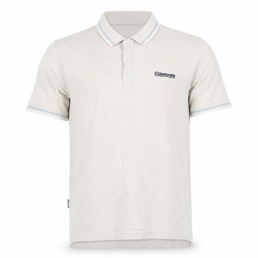 Lambretta Men’s Ivory XL Cotton Logo Polo Shirt Contrast Trim