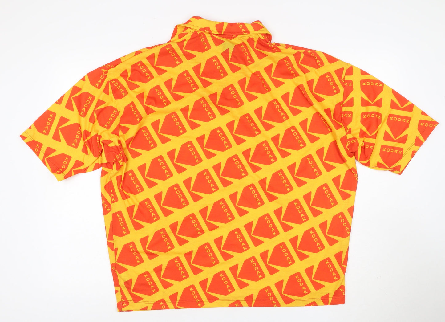 ASOS Men’s Yellow Kodak Logo Graphic 1/4 Zip Polo Shirt Size S