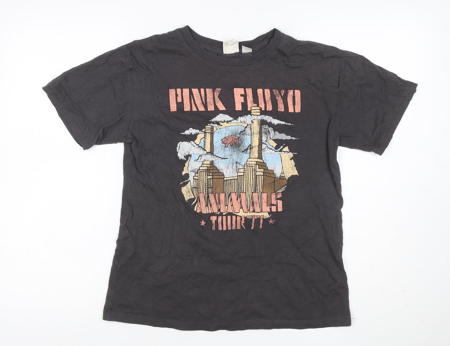 H&M Women Black XS Basic Pink Floyd Animals 77 Rock T-Shirt