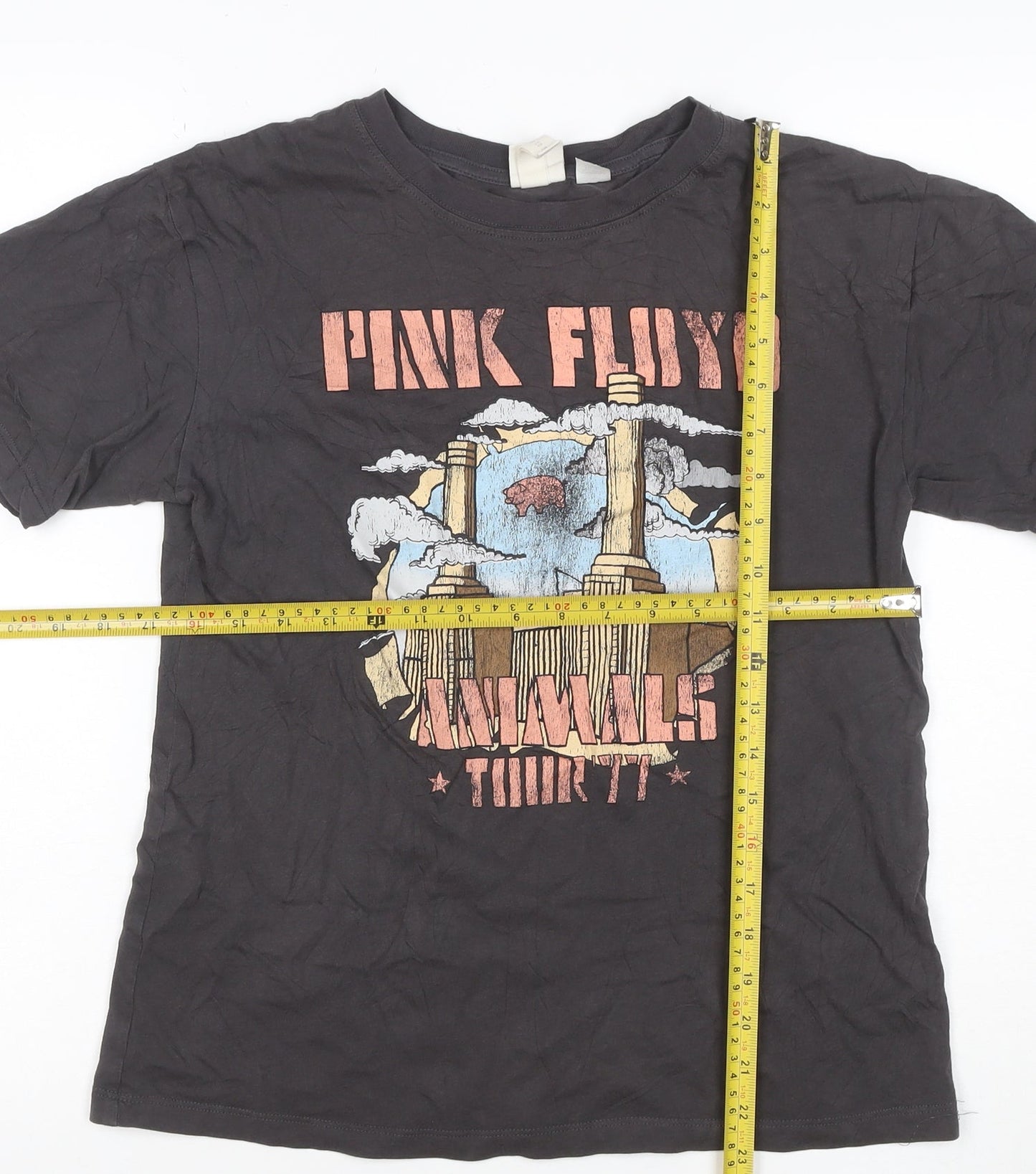 H&M Women Black XS Basic Pink Floyd Animals 77 Rock T-Shirt
