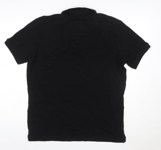 Polo Ralph Lauren Men's Black 2XL Bear Logo Cotton Stretch Polo Shirt