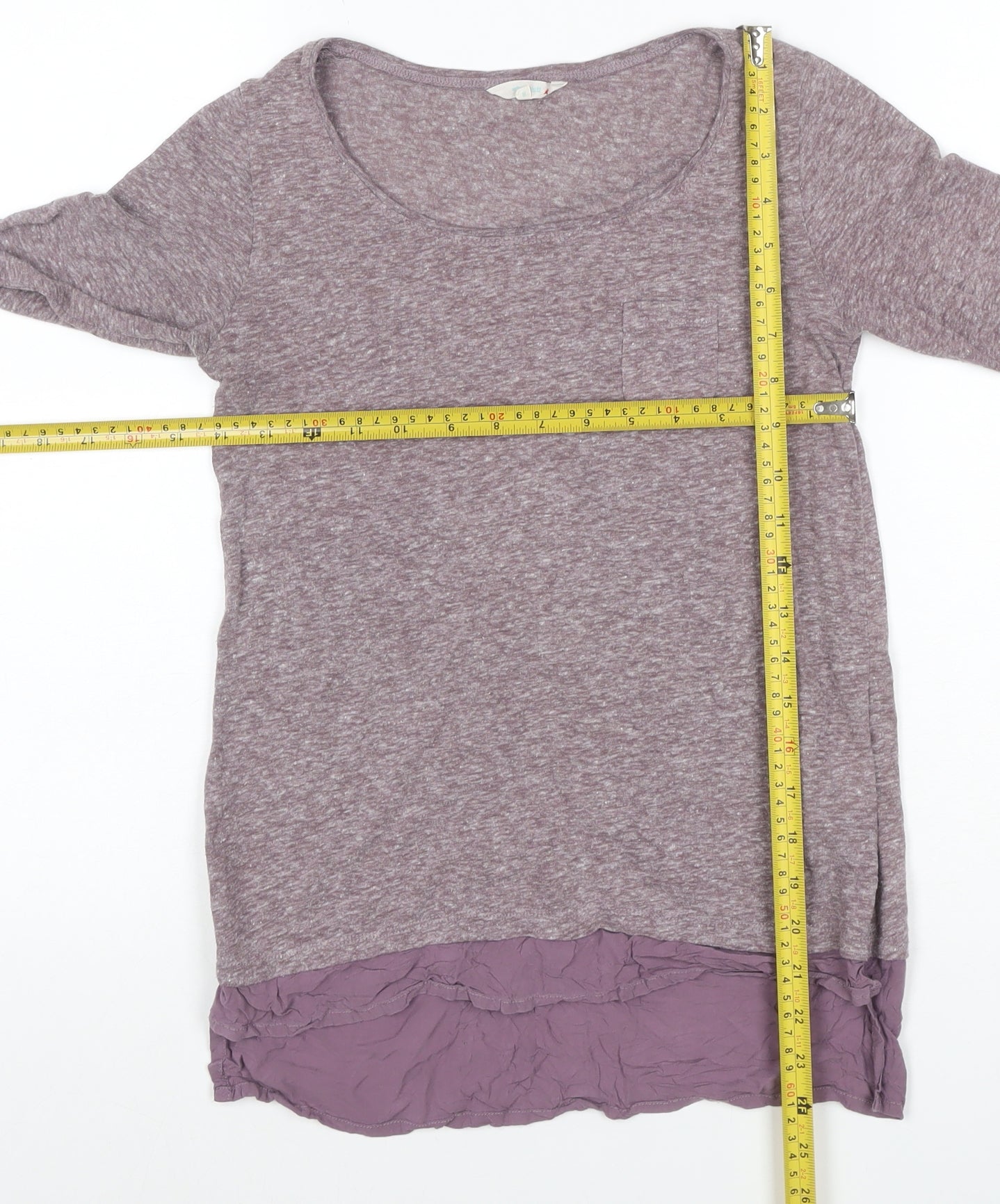 White Stuff Women Purple Size 8 Linen Blend Long Sleeve Tunic Blouse