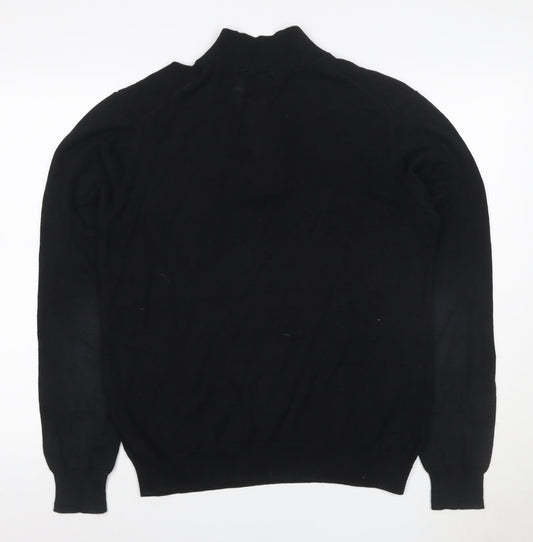 American Dry Goods Company Men Black M 1/4 Zip Cotton Jumper