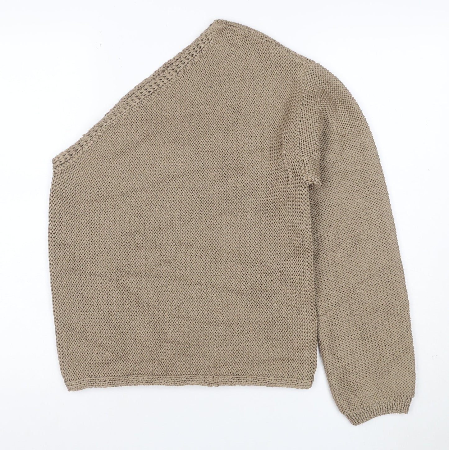 M&S Womens Beige Size S Chunky Knit Raglan Sleeve Jumper