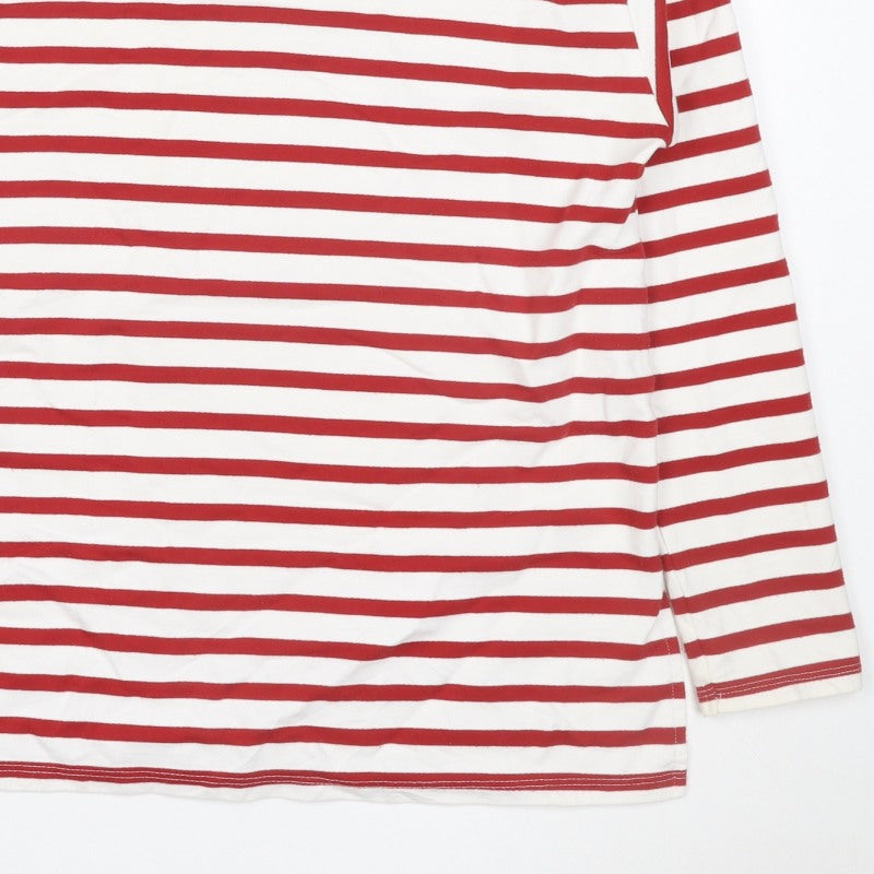 ASOS Women Red White Striped Jersey Long Sleeve T-Shirt UK 8