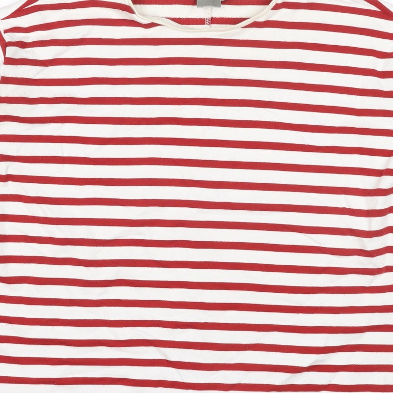 ASOS Women Red White Striped Jersey Long Sleeve T-Shirt UK 8