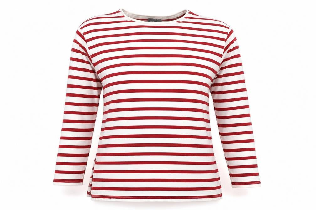 ASOS Women Red White Striped Jersey Long Sleeve T-Shirt UK 8