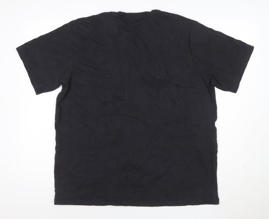 Levi's Women Black L Relaxed Logo Jersey Crew Neck Short Sleeve T-Shirt
