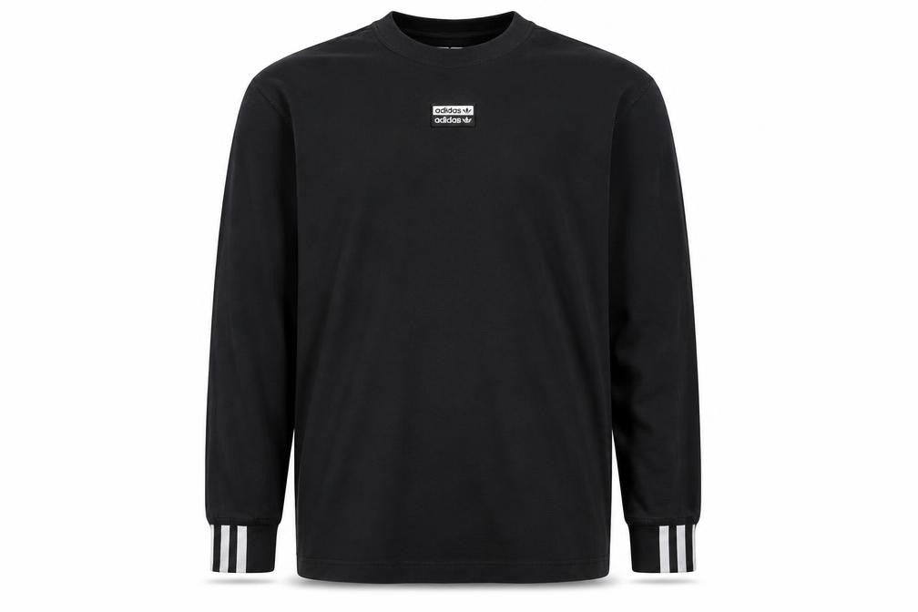 adidas Mens Black XL Long Sleeve Logo Graphic T-Shirt