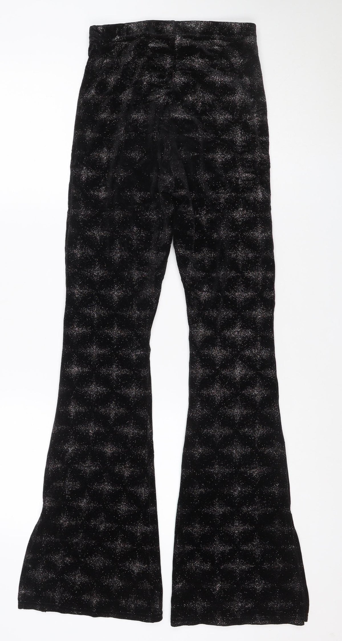 Z Outfitters Women Black Glitter Bootcut Leggings S Petite