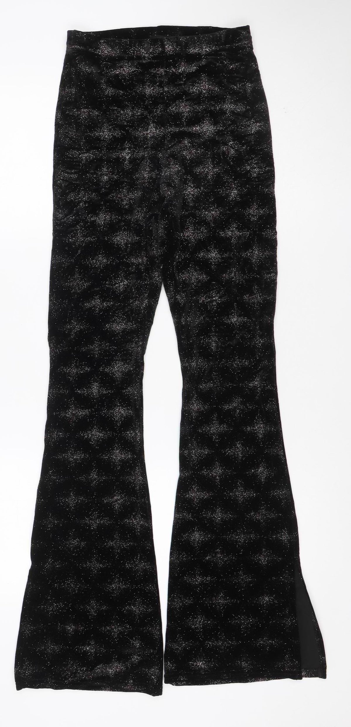 Z Outfitters Women Black Glitter Bootcut Leggings S Petite