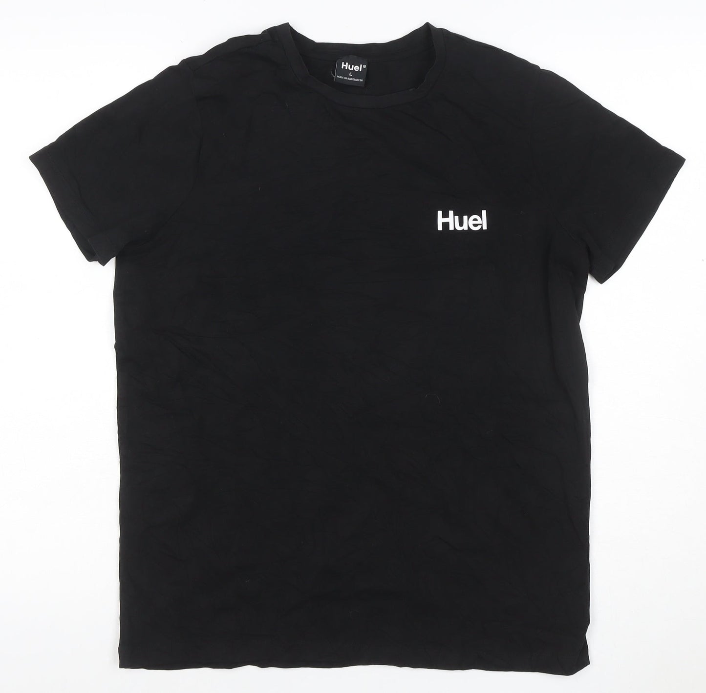 Huel Men’s Black L Logo Cotton Crew Neck Short Sleeve T-Shirt