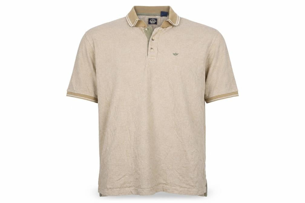 Dockers Men’s Beige XL Cotton Short Sleeve Logo Polo Shirt