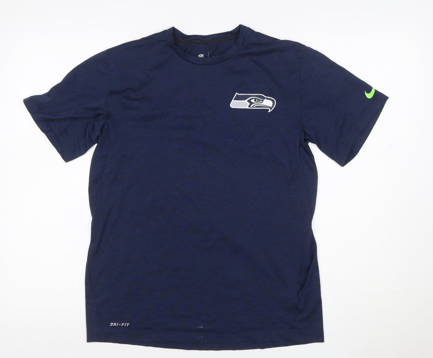 Nike Men Blue M Seattle Seahawks NFL Dri-FIT Logo Graphic T-Shirt