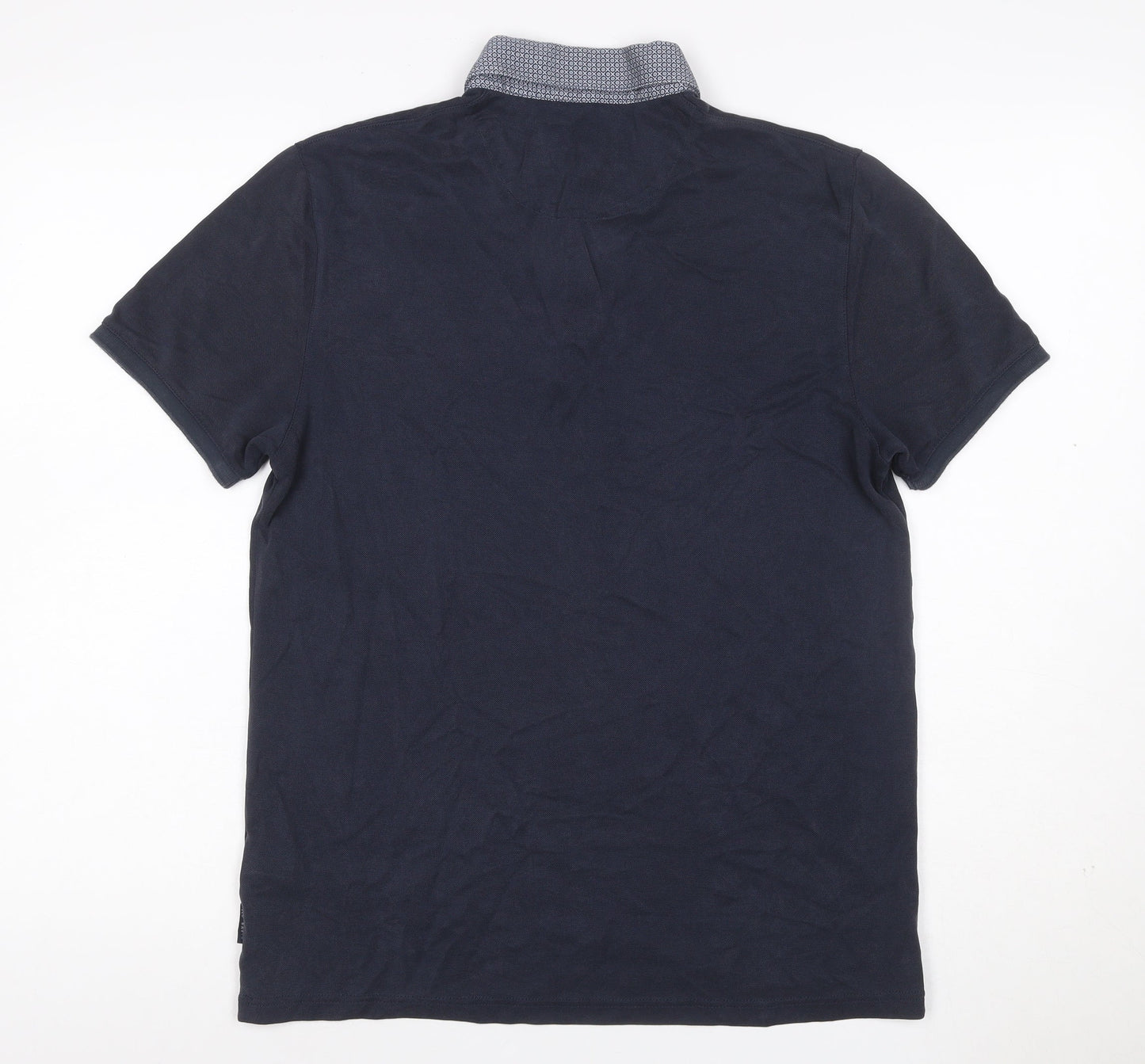 Ted Baker Men’s Blue Size L Short Sleeve Button-Down Collar Polo
