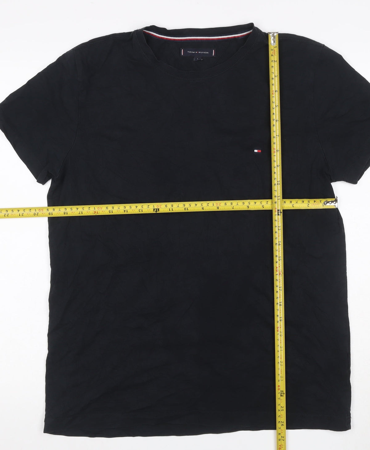 Tommy Hilfiger Men’s Black Logo Crew Neck Stretch T-Shirt Size L
