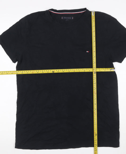 Tommy Hilfiger Men’s Black Logo Crew Neck Stretch T-Shirt Size L