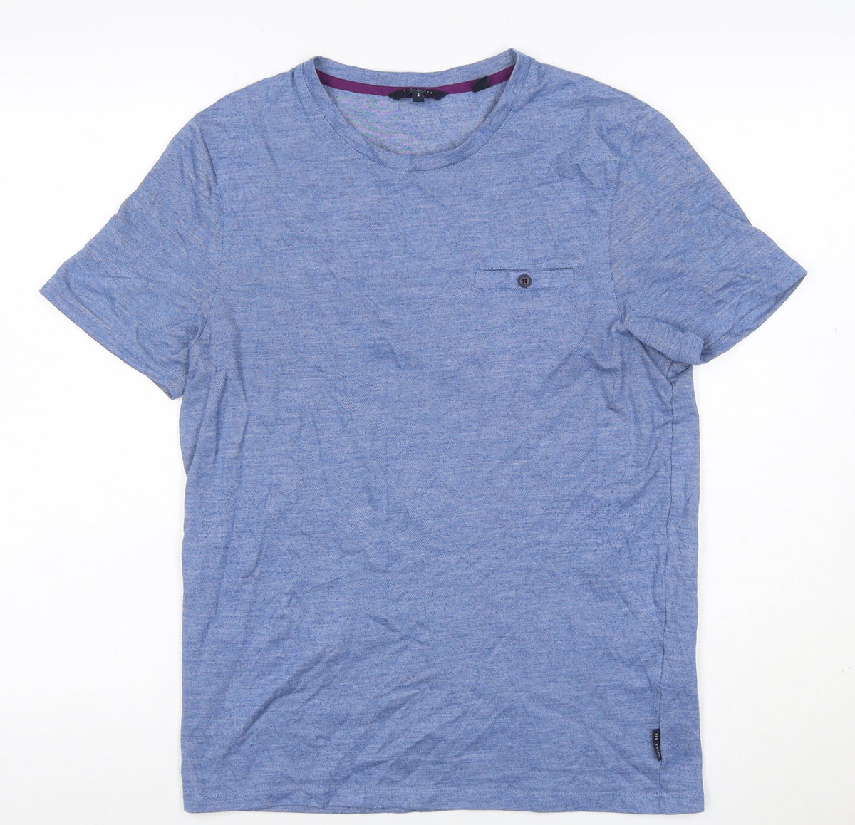 Back view of Ted Baker London Men’s Blue, size L, Crew Neck Pocket T-Shirt