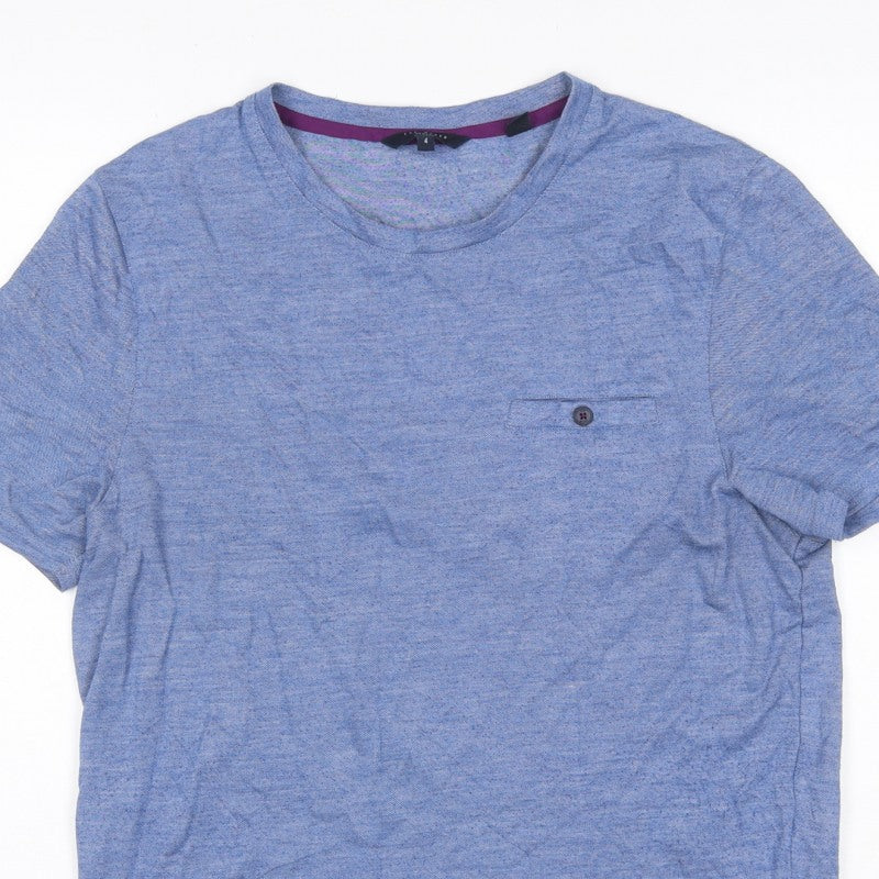 Additional view of Ted Baker London Men’s Blue, size L, Crew Neck Pocket T-Shirt