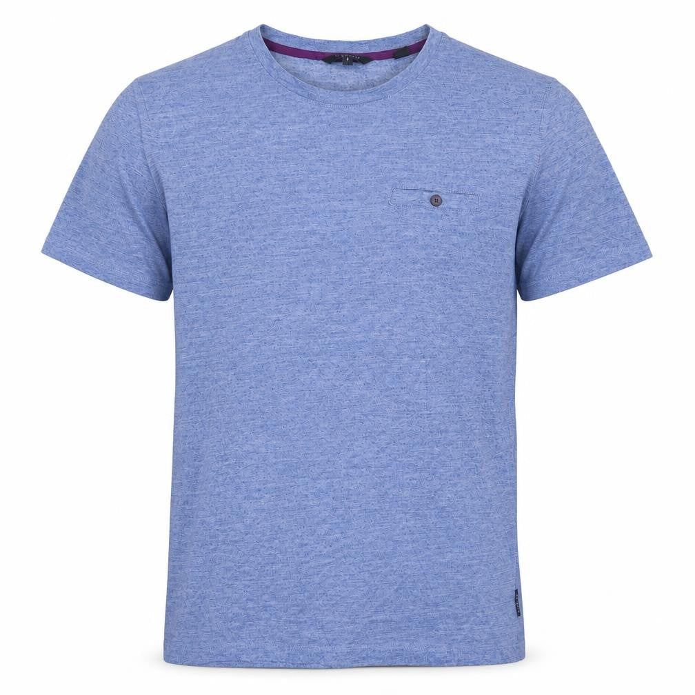 Front view of Ted Baker London Men’s Blue, size L, Crew Neck Pocket T-Shirt