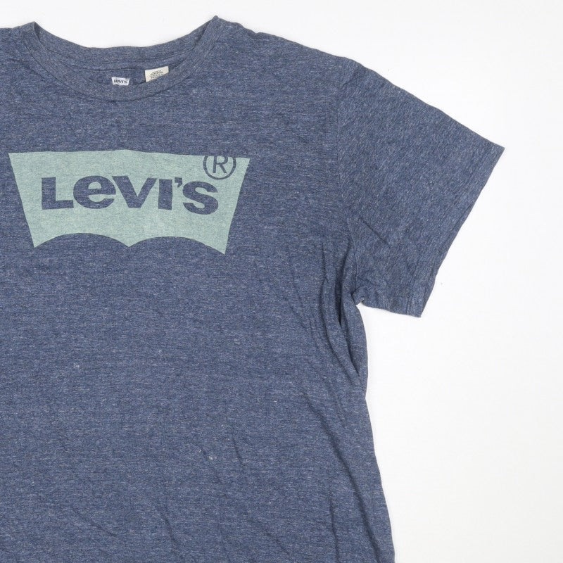Levi's Men's Blue XL Graphic Logo Crew Neck Short Sleeve T-Shirt